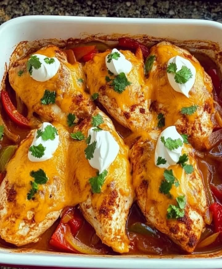 Cheesy Baked Fajita Chicken