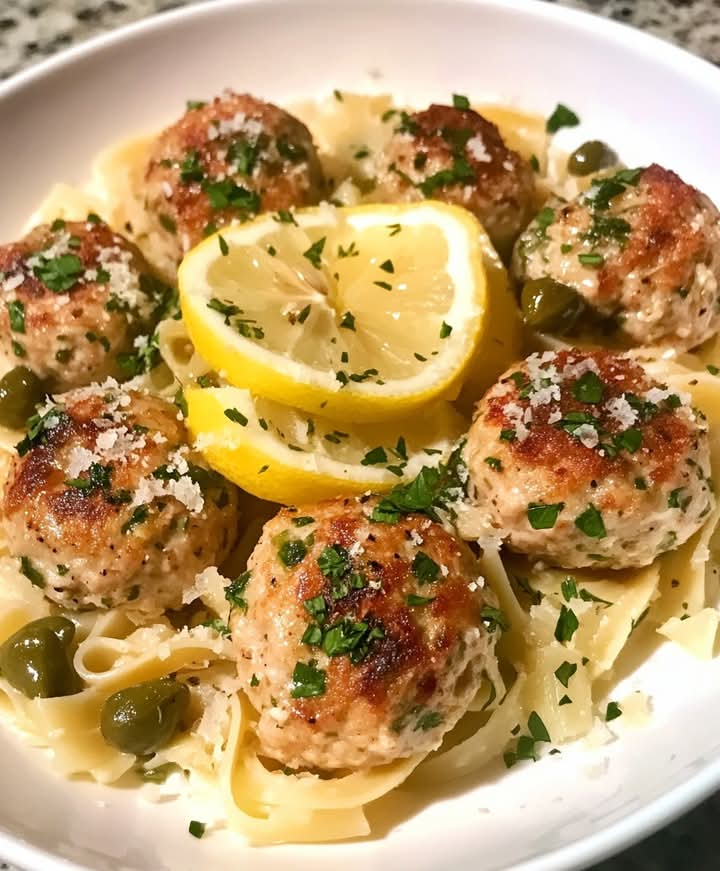 Chicken pisccata Meatballs